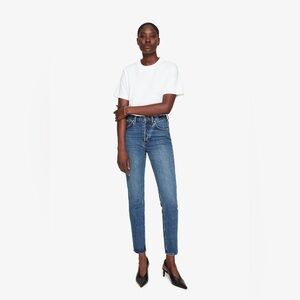 ANINE BING “Sonja” Straight Leg Jeans in Mid Indigo